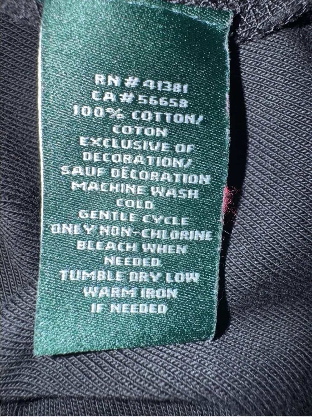 Ralph Lauren Black Long-Sleeve Tee with Brown V-Neck Trim
